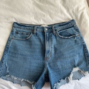 Abercrombie & Fitch Distressed Blue Jean Shorts